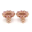 Pink Sapphire Marquise Flower Studs