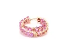 Pink Sapphire Oval Mini Hoops