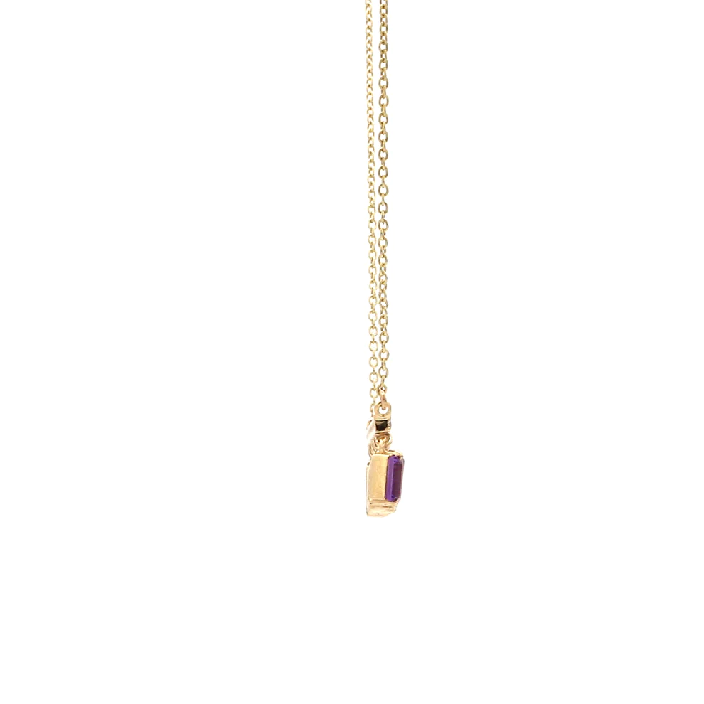 Rainbow Gemstone Baguette and Diamond Pendant