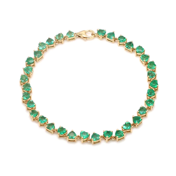 Emerald Heart Upside Down Bracelet