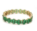 Emerald Oval Three Line Bracelet