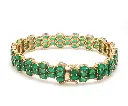 Emerald Oval Three Line Bracelet