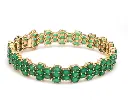 Emerald Oval Three Line Bracelet