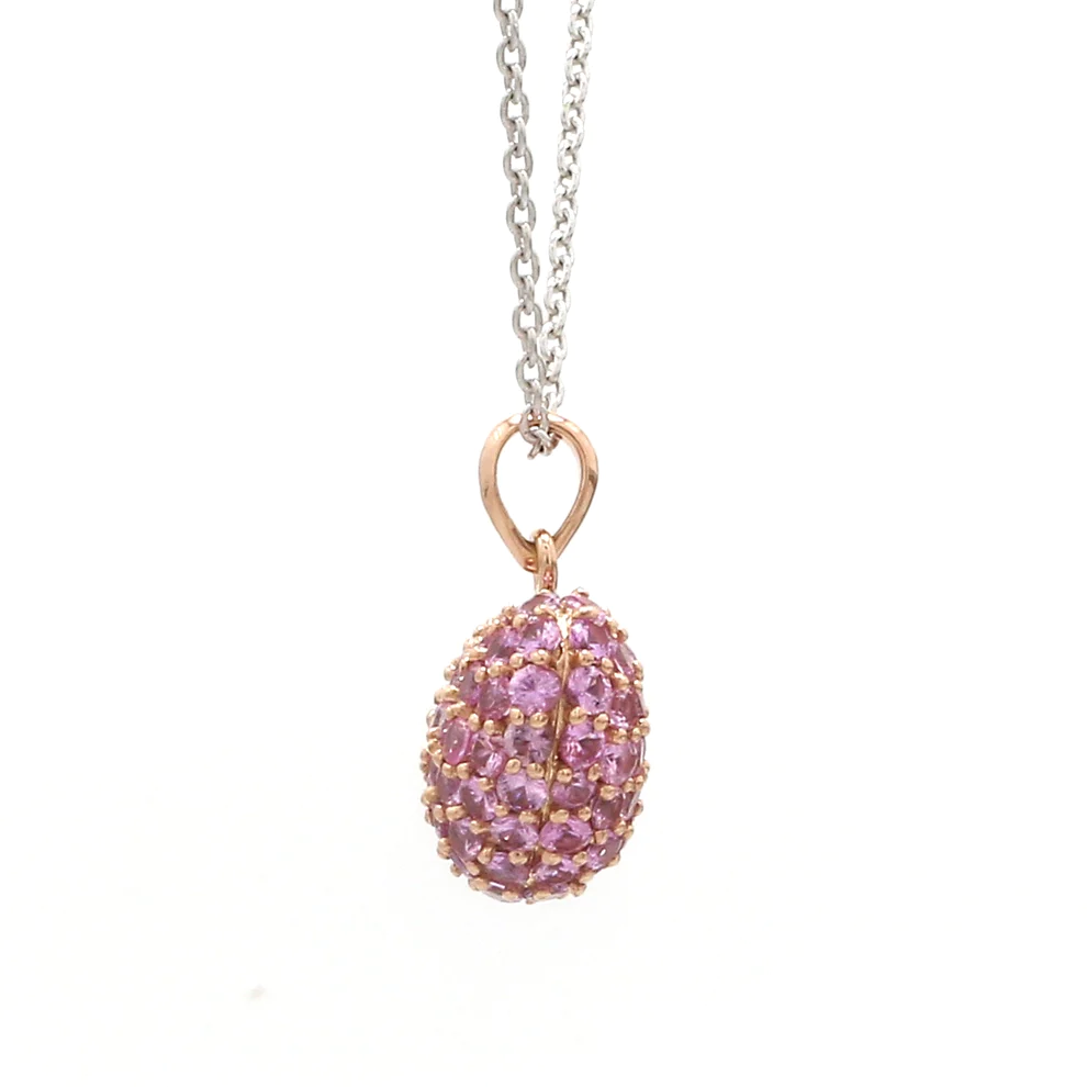 Pink Sapphire Pave Heart Pendant