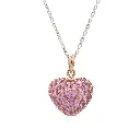 Pink Sapphire Pave Heart Pendant