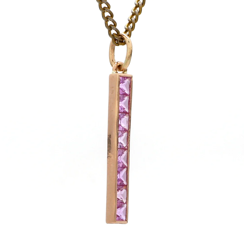 Pink Sapphire Bar Pendant