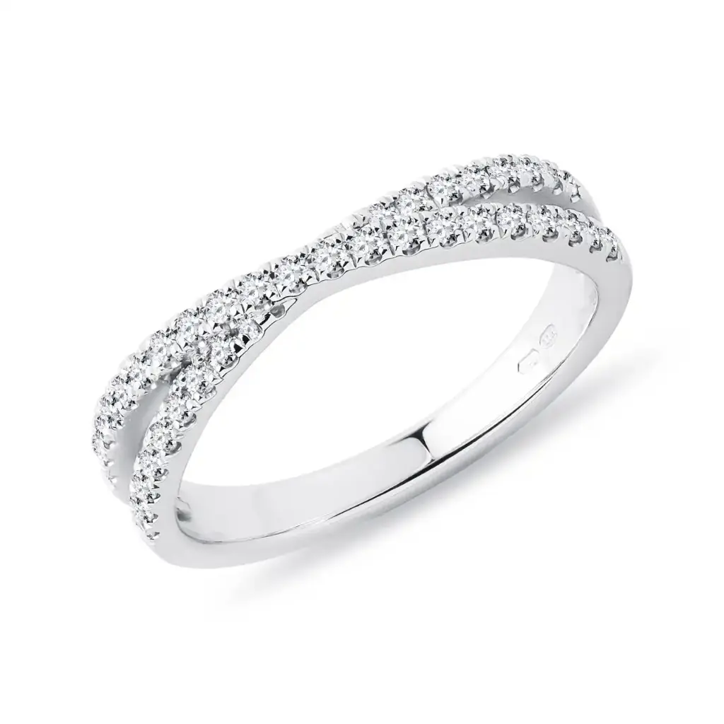 Diamond Crossover Wedding Ring