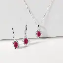 Ruby & Diamond Halo Set