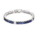 Blue Sapphire Oval Diamond Bracelet