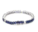 Blue Sapphire Oval Diamond Bracelet