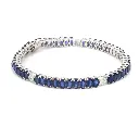 Blue Sapphire Oval Diamond Bracelet