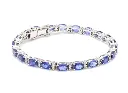 Blue Sapphire Oval and Diamond Bracelet