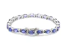 Blue Sapphire Oval and Diamond Bracelet