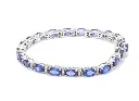 Blue Sapphire Oval and Diamond Bracelet