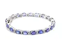 Blue Sapphire Oval and Diamond Bracelet