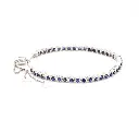 Blue Sapphire Round Bolo Chain Bracelet