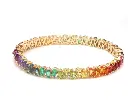 Rainbow Gemstone Pear Alternate Tennis Bracelet