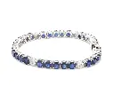 Blue Sapphire and Diamond Princess Cut Bracelet