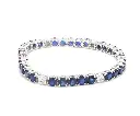 Blue Sapphire and Diamond Princess Cut Bracelet