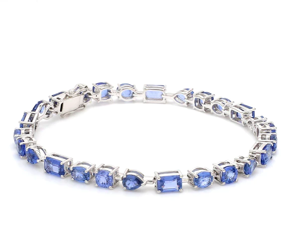 Blue Sapphire Mix Shape Bracelet