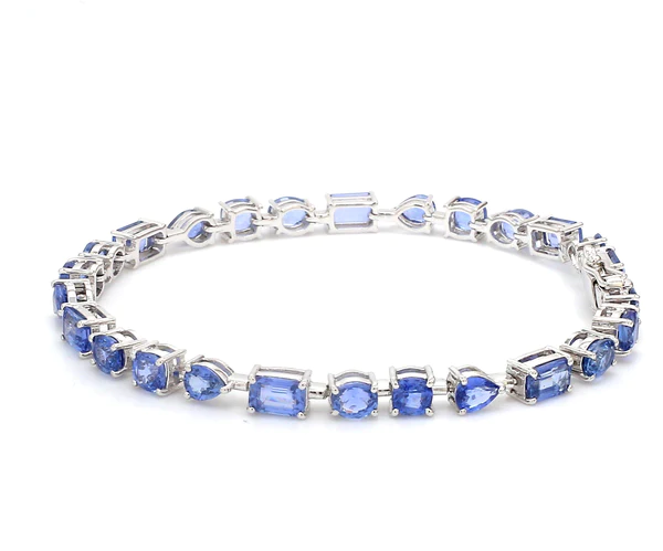 Blue Sapphire Mix Shape Bracelet