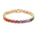 Rainbow Gemstone Pear Alternate Tennis Bracelet