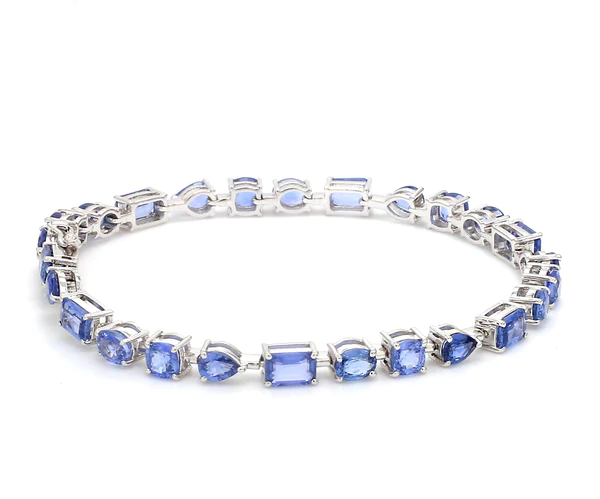 Blue Sapphire Mix Shape Bracelet