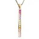 Rainbow Sapphire Vertical Bar Pendant