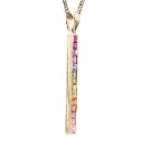 Rainbow Sapphire Vertical Bar Pendant