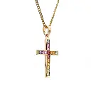 Rainbow Sapphire Cross Pendant