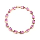 Pink Sapphire Bezel Set Tennis Bracelet