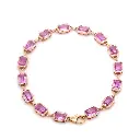 Pink Sapphire Bezel Set Tennis Bracelet