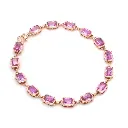 Pink Sapphire Bezel Set Tennis Bracelet