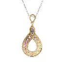 Rainbow Sapphire Round Disc Pendant