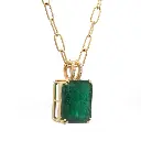 Emerald Big Solitaire Necklace