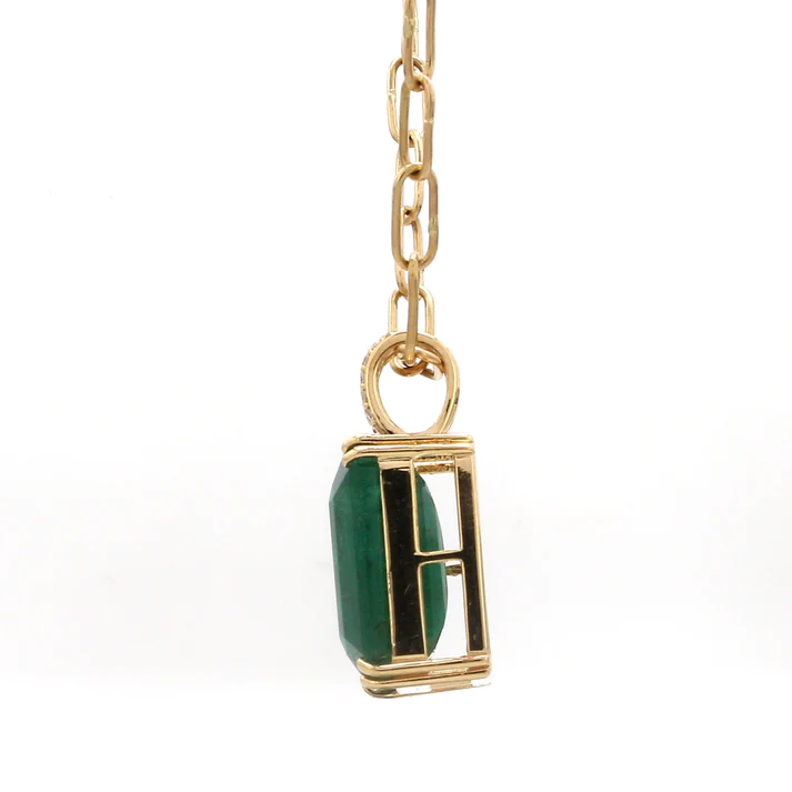 Emerald Big Solitaire Necklace