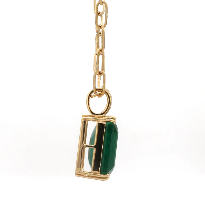 Emerald Big Solitaire Necklace