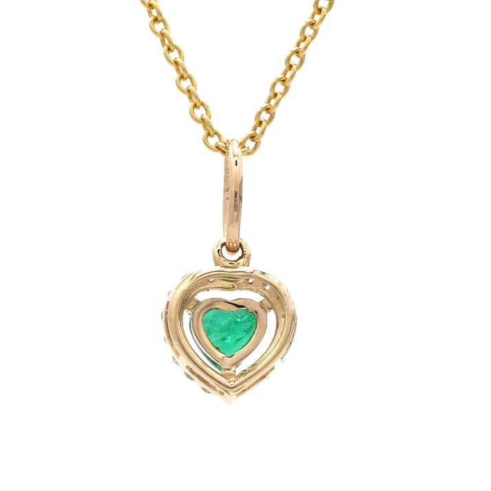 Emerald Heart Diamond Mini Pendant