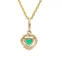 Emerald Heart Diamond Mini Pendant