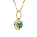 Emerald Heart Diamond Mini Pendant