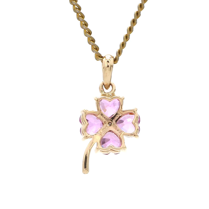 Pink Sapphire Clove Leaf Pendant