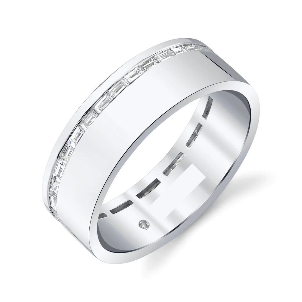 Men's Diamond Baguette Solid Ring