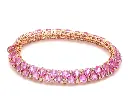 Pink Sapphire Pear Cut Upside Down Tennis Bracelet