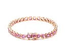 Pink Sapphire Bezel Set Heart Tennis Bracelet