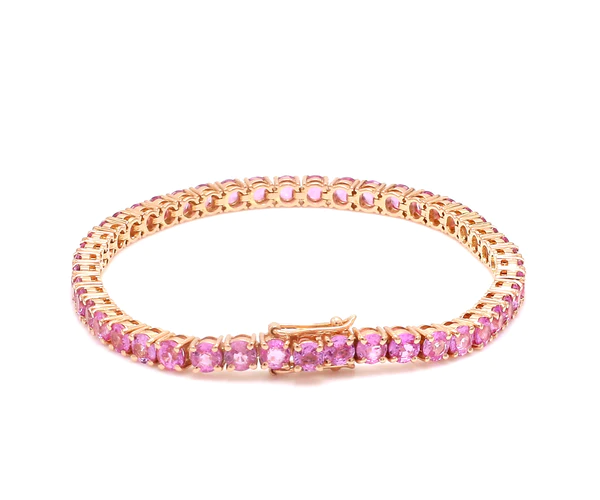 Pink Sapphire 3.50MM Round Bracelet