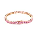 Pink Sapphire 3.50MM Round Bracelet