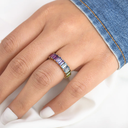 Rainbow Sapphire Vibrant Eternity Ring