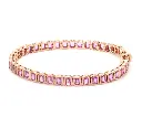 Pink Sapphire Emerald Cut Bezel Set Bracelet