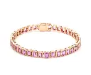 Pink Sapphire Emerald Cut Bezel Set Bracelet