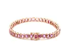 Pink Sapphire Emerald Cut Bezel Set Bracelet